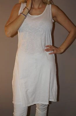 Italy Top Kleid Stern 3 D Blogger Strand Tunika  XS 34 - 38/40 M Weiß Top Trend - Bild 1 von 3