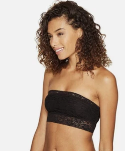 Free People Bandeau Scallop Lace Bralette Womens Small Black Wireless New - Picture 1 of 10