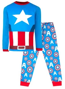 Set Pigiama Marvel Captain America per Ragazzo Età 3-10 Disponibile | Manica Lunga - Foto 1 di 9