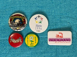 Lote de (5) Juegos Olímpicos de Turismo Viajes y Turismo de Colección Atlanta Savannah Georgia State Pin Button - Imagen 1 de 9