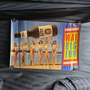 1990’s Miller High Life Way Big Fun Bikini Beer Poster 30”x20” CR - Picture 1 of 18