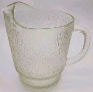 Indiana Glass Crystal Ice Bark Textured Glacial Look 64 Oz 7.5" Glass Pitcher - Picture 1 of 8