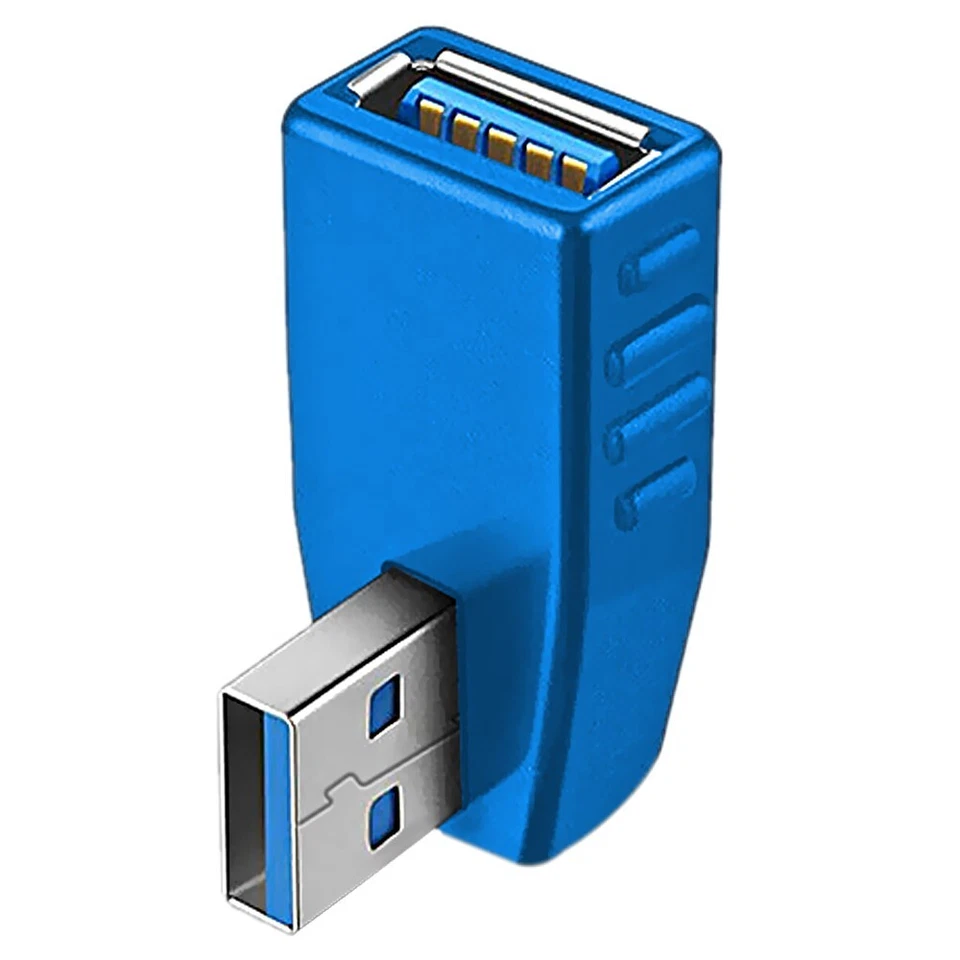 A Grade Style 90 Degree USB 3.0 Male to Female Angle Adapter Blue Down US - Image 1 of 1