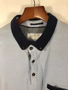 Denim & Flower Men’s Polo 100% Cotton Short Sleeve Button-Front L - Picture 1 of 4