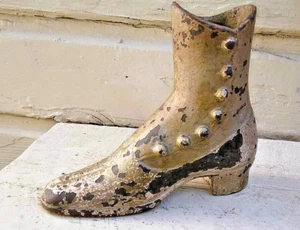 Turn of the Century Antique Victorian Cast Iron Ladies Boot ~ Doorstop - Picture 1 of 11