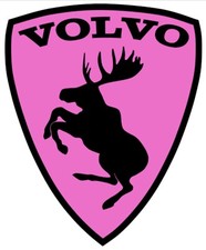 GENUINE Discontinued Prancing Moose VOLVO Pink 3” Vinyl Adhesive Decal