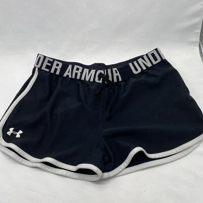 Under Armour Shorts Athletic Pull On Black and White Logo Waist Youth X-Large - Image 1 of 4
