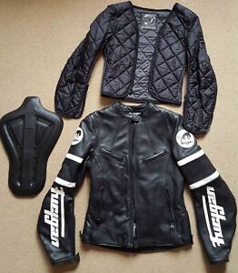 Furygan Brutale Ladies Motorcycle Leather Jacket - Black/White S