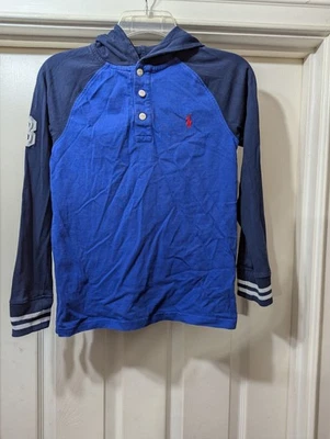 Polo Ralph Lauren Sudadera con Capucha Juvenil M (10-12) Azul Pullover Rojo Poni #3 Bolsillo Foto 1 de 3