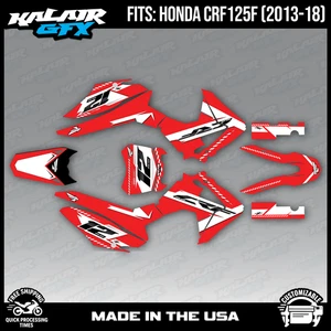 Graphics Kit for Honda CRF125F (2013-2018) CRF 125F Lethal Series - Red - Picture 1 of 4