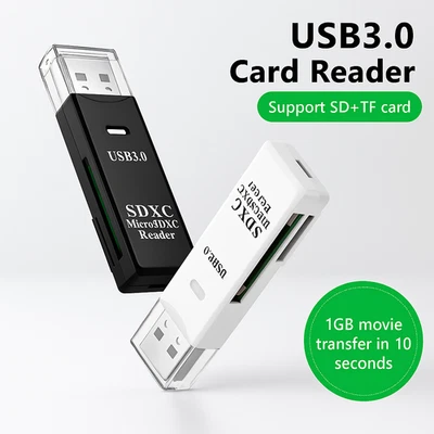 2 In 1 USB 3.0 Card Memory Reader High Speed SD SDHC SDXC Micro Writer Adapter - image 1 of 4