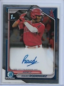 Autógrafos Bowman Chrome Prospect 2024 #CPARR Raudi Rodríguez Los Angeles Angels - Imagen 1 de 2
