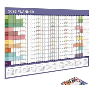 2026 Jahreswandkalender - 2026 Wandkalender in einer Riesenseite ganzes Jahr NEU - Bild 1 von 7