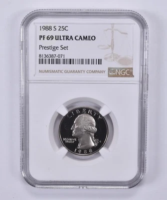 1988-S Washington Quarter Prestige Set PF69 UCAM NGC Brown Label *9152 - Image 1 of 4