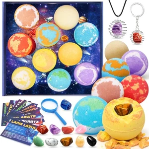 10er Pack Galaxy Badebomben für Kinder mit Überraschungsspielzeug im Inneren Bio Bubble B... - Bild 1 von 7