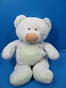 Ty Pluffies Bluebeary Teddy Bear Plush Lovey Blue Green Stuffed Beanie 9” 2002 - Picture 1 of 6