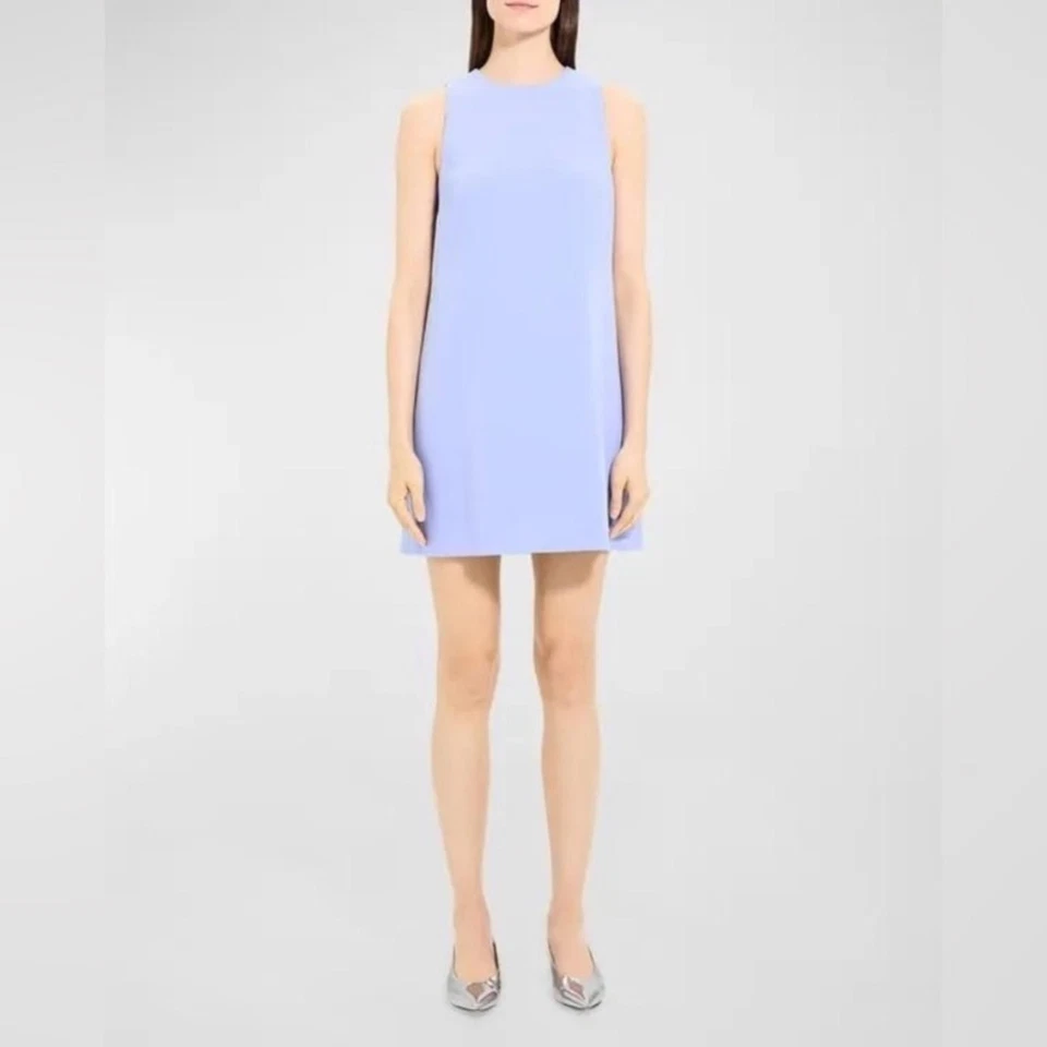 THEORY Women's CL Shift Mini Dress Grotto Admiral Crepe N0709604 Size 8 - Image 1 of 4