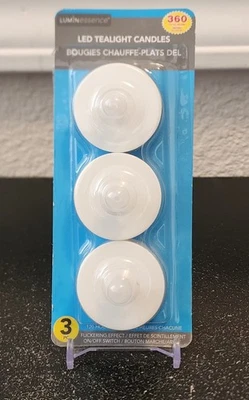 White Electric Tealight Candles With Yellow LEDs 3ct - Image 1 of 2