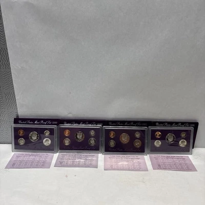1990, 1991, 1992, 1993 UNITED STATES MINT PROOF COIN SET + COA - Image 1 of 4