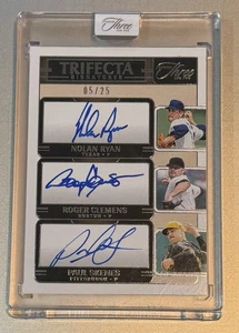 2025 Panini Three And Two Nolan Ryan Roger Clemens Paul Skenes Trifecta Auto /25 - Bild 1 von 4
