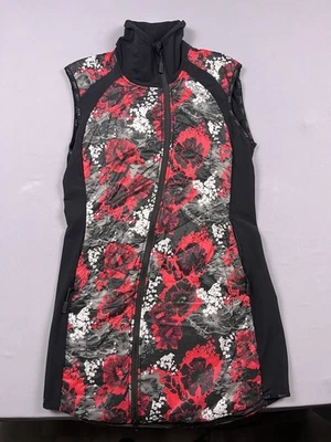 Colete Feminino Swix Vermelho/Preto Floral Tamanho G, Projetado Na Noruega - Imagem 1 de 4