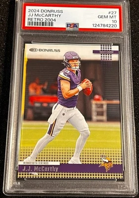 Panini Donruss JJ McCarthy Retro 2004 Rookie #27 Vikings QB PSA 10 GEMA 2024 como nuevo Foto 1 de 4