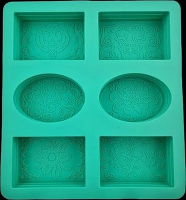 MARKENLOS Silikon Seifenform 6 Formen Seife Silikonform Muffinform Giessform Backform