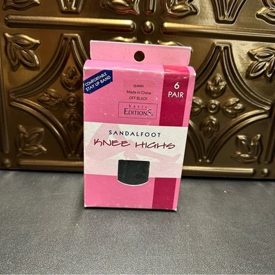 Ediciones Básicas 6 Pares Grandes Sandalia Negra Hasta la Rodilla De Colección Nuevo en Caja Foto 1 de 4