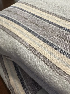 Edredón Brooks Brothers FULL QUEEN lino 100 % algodón rayas azules 90x90" botón Cls Foto 1 de 4