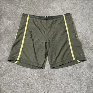 Vintage Nike Board Shorts Mens XL Green Y2K Swim Trunks Mesh Swoosh Drawstring - Picture 1 of 5