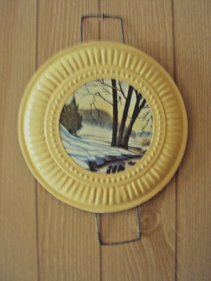 Винтажная 8-дюймовая дровяная печь вентиляционная крышка дымохода с деревянной зимней снежной сценой - Изображение 1 из 3