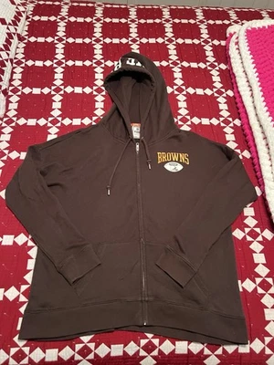 Drafted By The Cleveland Browns Zip Up Hoodie M Pink Victoria Secret x NFL Bling - Image 1 of 4
