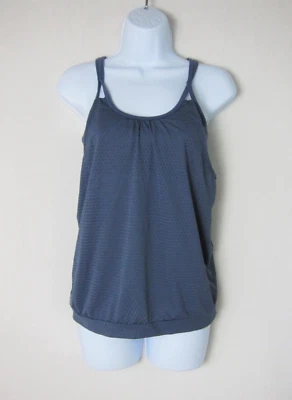 Camiseta sin mangas de entrenamiento atlético de malla Athleta para mujer con sujetador incorporado gris azul talla XS Foto 1 de 4