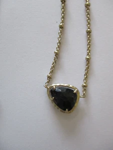 KENDRA SCOTT GOLD 26" VERSTELLBAR SCHIEBER SCHWARZER STEIN SIGNIERT HALSKETTE - Bild 1 von 6