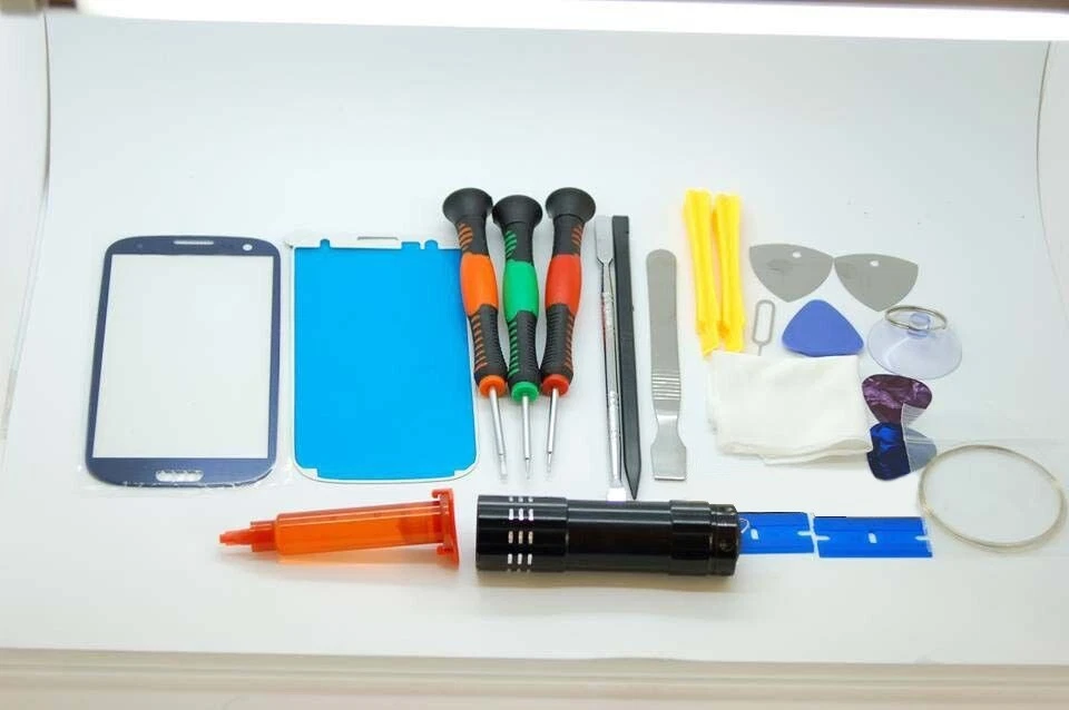 Samsung S5 Blue Screen Glass Repair Set, Glue, Screwdrivers, QUALITY TOOLS - Изображение 1 из 1