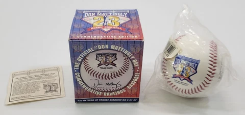 N) The Official "Don Mattingly Day" Commemorative Baseball - New York Yankees Cover