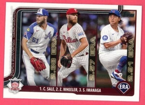 (12) CHRIS SALE / ZACK WHEELER / IMANAGA 2025 TOPPS SERIES 1 LEADERS LOT #272 - Picture 1 of 1