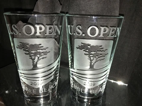 2019 UNITED STATES OPEN GOLF U.S. OPEN PEBBLE BEACH ETCHED PINT GLASSES NEW Cover