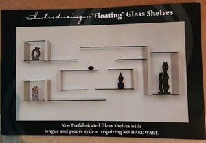 2 Pack of Acrylic Glass Wall Mounted Floating Shelves 3/8"with Metal 16 X 16 - Picture 1 of 4