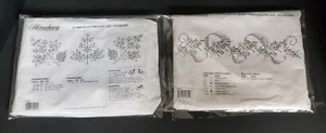 HERRSCHNERS VTG STAMPED CROSS-STITCH PILLOW CASE KITS (SET OF 2 KITS) - Picture 1 of 7