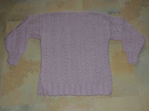 Strickpullover Pullover selbst gestrickt Handarbeit rosa Glitzer 38 40 S M NEU - Bild 1 von 3