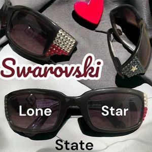 VTG Jimmy Crystal Sunglasses GL313 Black W/  Swarovski Texas Edition - Picture 1 of 9