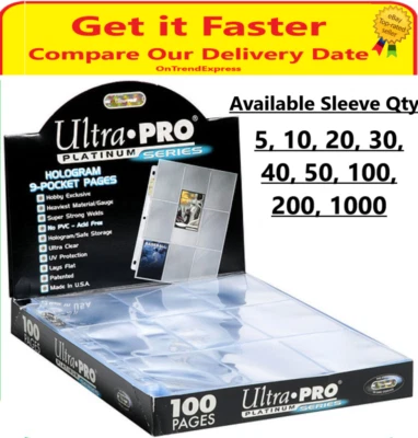 ULTRA PRO PLATINUM 9 POCKET TRADING CARDS SLEEVE PAGE FOR POKEMON MTG NBA AFL - image 1 of 4