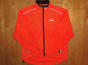 CANARI INSIGHT Full Zip Cycling Long Sleeve Jacket Hi-Vis Orange Zippered Pocket - Picture 1 of 19