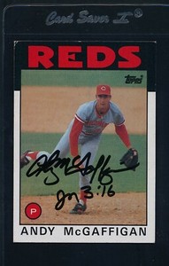 1986 Topps #133 Andy McGaffigan Reds Signed Auto *41514