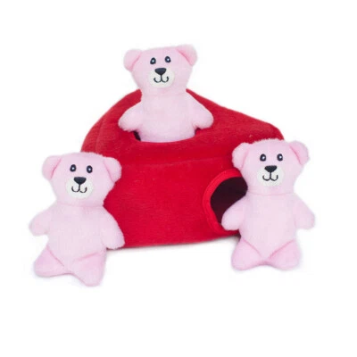 Zippy Paws Burrow Interactive Squeaker Dog Toy - Heart 'n Bears - Image 1 of 4