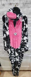 Way To Celebrate Love Moo Cows Women's Size XL 16-18 Union Suit One Piece Pajama - Picture 1 of 10