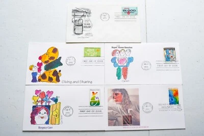 5 FDC First Day Covers Blood Donors Hospice Organ Donation Breast Cancer 1971-99 - Image 1 of 4