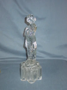 Vintage Cambridge Glass - 13" Crystal Clear Draped Lady Figural Flower Frog - Picture 1 of 7