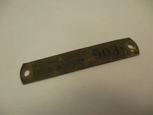 Antique Vintage Detroit Edison Electrical DTE Brass Tag Plaque Sign - Picture 1 of 5